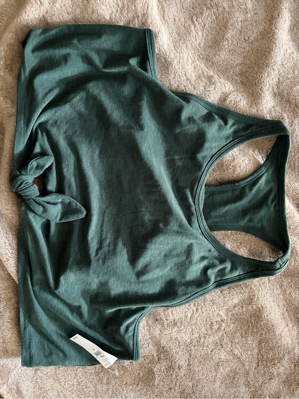 GAP Dark Teal Knot-Front Crop Tank